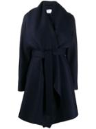 Harris Wharf London Draped Wrap Coat - Blue