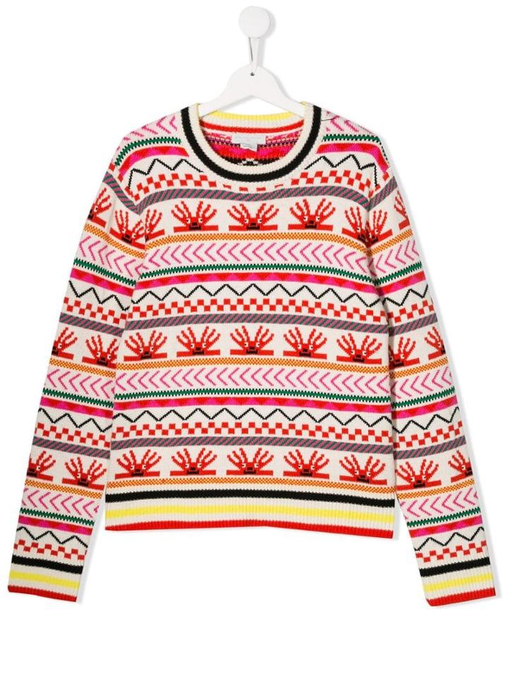 Stella Mccartney Kids Teen Pattern Knit Jumper - White