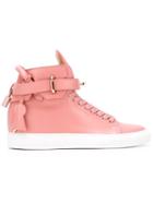 Buscemi Key And Padlock Hi-top Sneakers, Women's, Size: 7, Pink/purple, Calf Leather/rubber