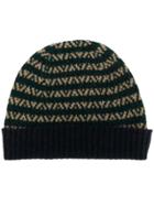 Pringle Of Scotland Contcol Zig Zag Beanie - Blue