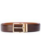 Santoni - Gold-tone Buckle Belt - Men - Calf Leather - 95, Brown, Calf Leather