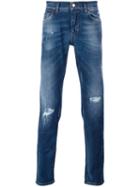 Dolce & Gabbana Distressed Jeans, Men's, Size: 46, Blue, Cotton/spandex/elastane