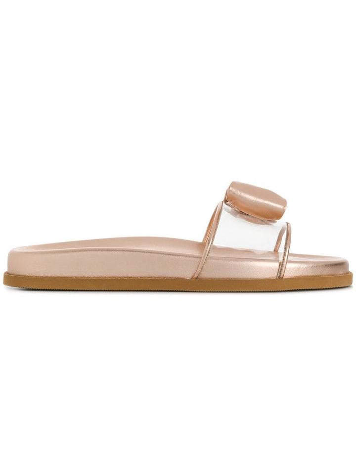Valentino Valentino Garavani Dollybow Slides - Neutrals