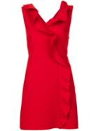 Msgm - Ruffle Trim Sleeveless Dress - Women - Polyester/spandex/elastane/viscose - 44, Red, Polyester/spandex/elastane/viscose
