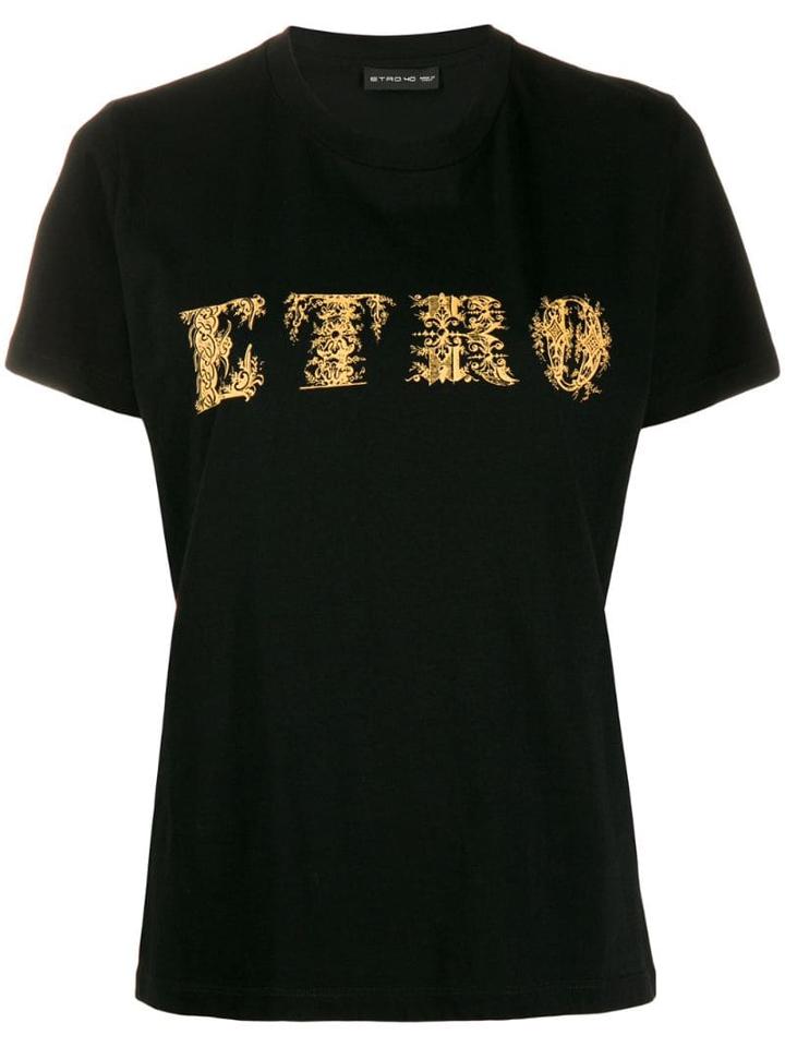 Etro Logo Print T-shirt - Black