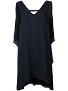 Draped Back Dress - Women - Silk/polyester/spandex/elastane - L, Blue, Silk/polyester/spandex/elastane, Alice+olivia