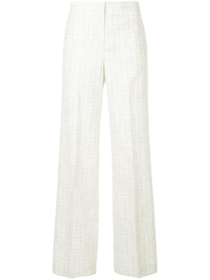 Jil Sander Check Print Trousers - White