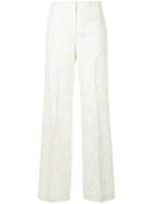 Jil Sander Check Print Trousers - White