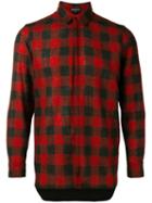 Ann Demeulemeester Classic Plaid Shirt, Men's, Size: Large, Red, Cotton/wool