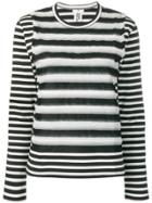 Comme Des Garçons Noir Kei Ninomiya Striped Knitted Top - Black