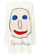 Christopher Kane - Intarsia Face Sweater - Women - Cotton/nylon/mohair/virgin Wool - S, White, Cotton/nylon/mohair/virgin Wool