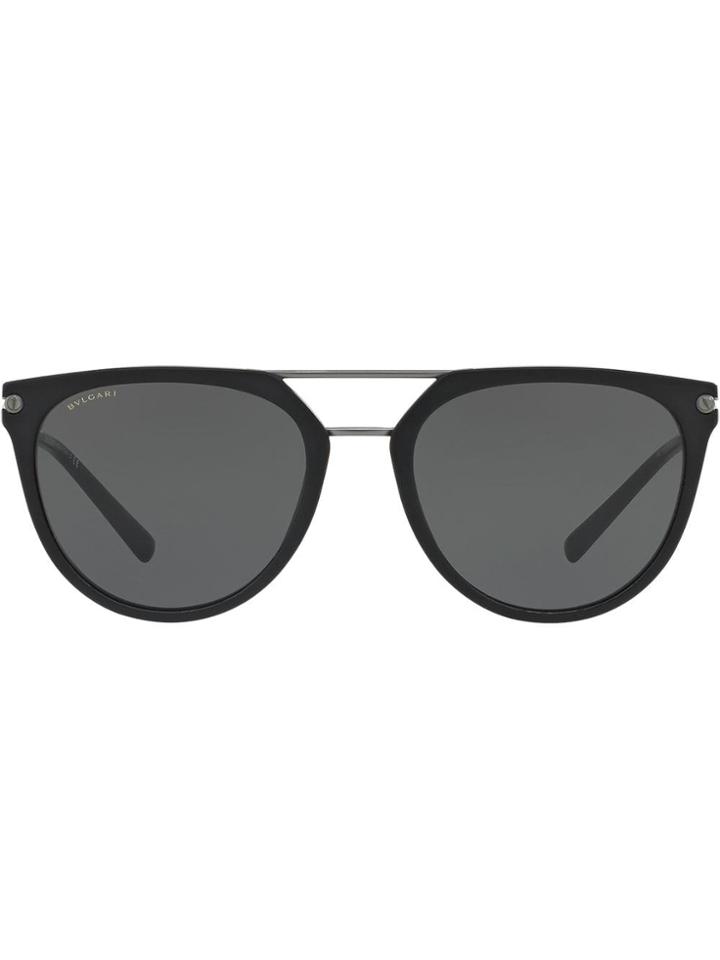 Bulgari Round Shaped Sunglasses - Black