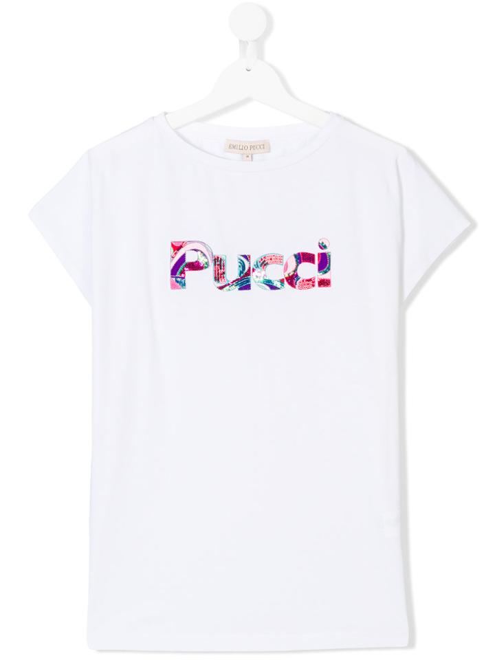 Emilio Pucci Junior Logo Print T-shirt - White