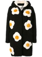 Tu Es Mon Trésor Floral Embroidered Coat - Black