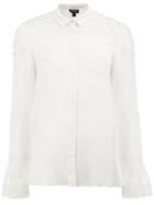 Giambattista Valli Embroidered Details Shirt, Women's, Size: 44, White, Silk/polyester