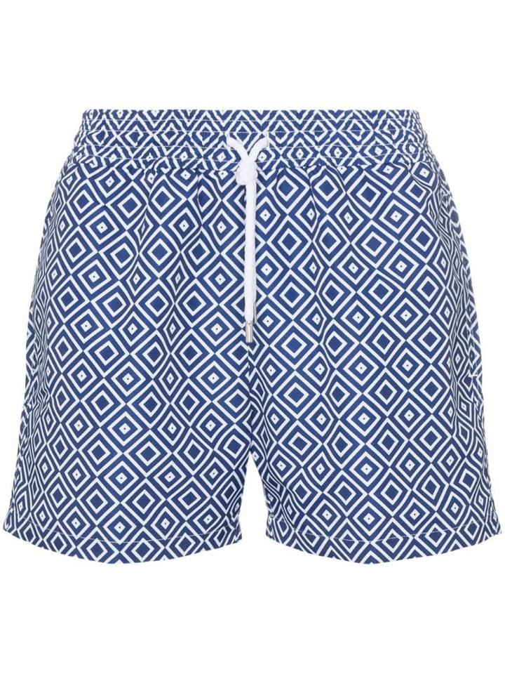 Frescobol Carioca Angra Print Swim Shorts - Blue