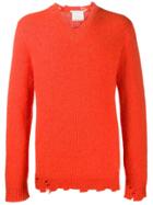 Stella Mccartney Distressed Detail Sweater - Orange