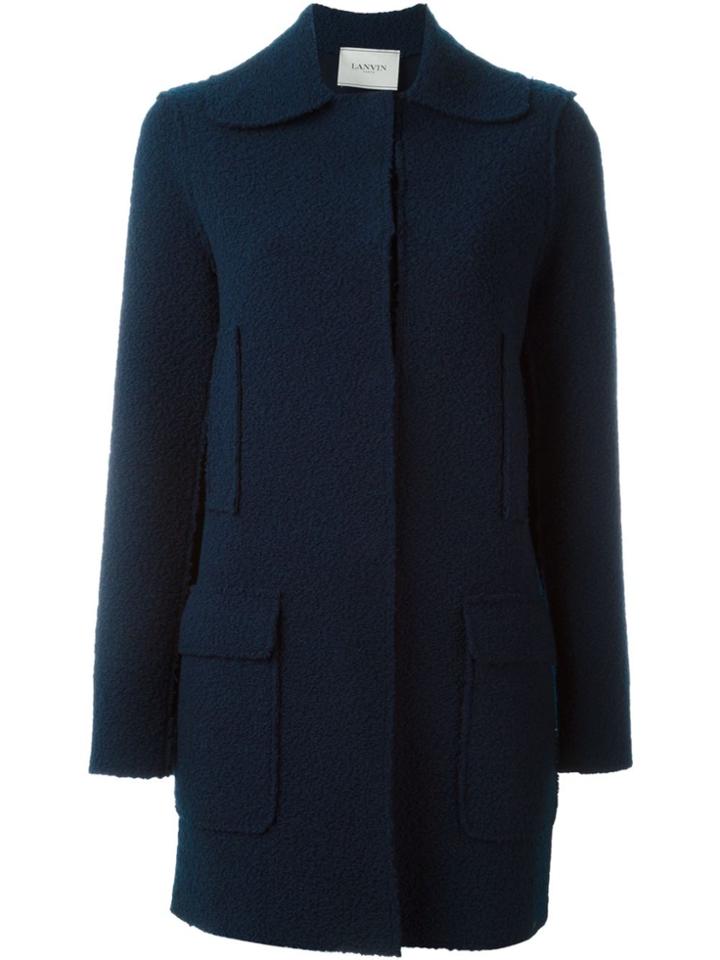 Lanvin Raw Edge Coat - Blue