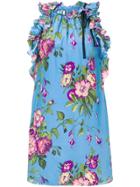 Gucci Floral Print Tunic Top - Blue