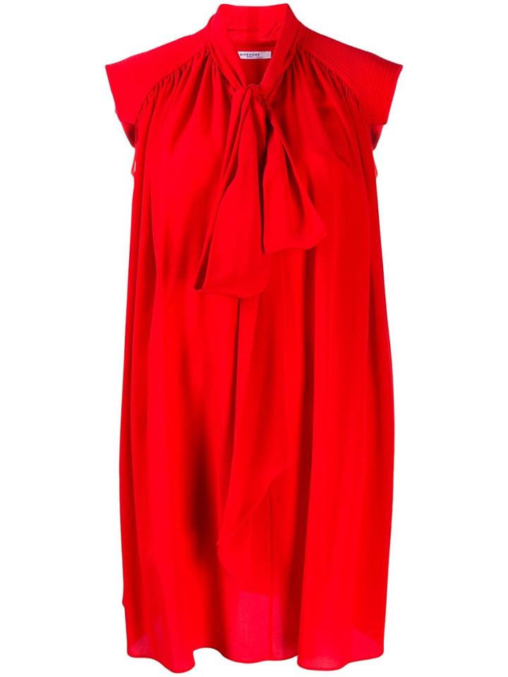 Givenchy Pleated Day Dress - Red