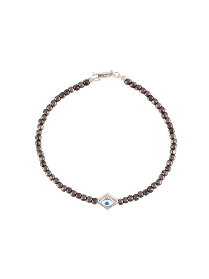 Luis Morais 14kt White Gold 'evil Eye' Enamel Lozenge Bracelet, Adult Unisex