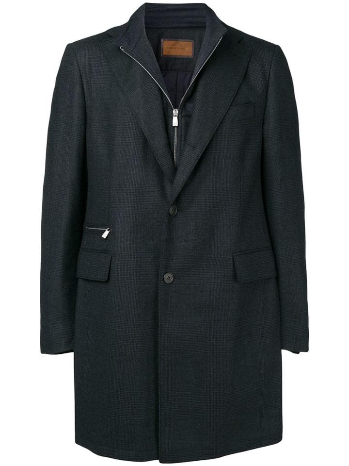 Corneliani Zipped Single-breasted Coat - Blue