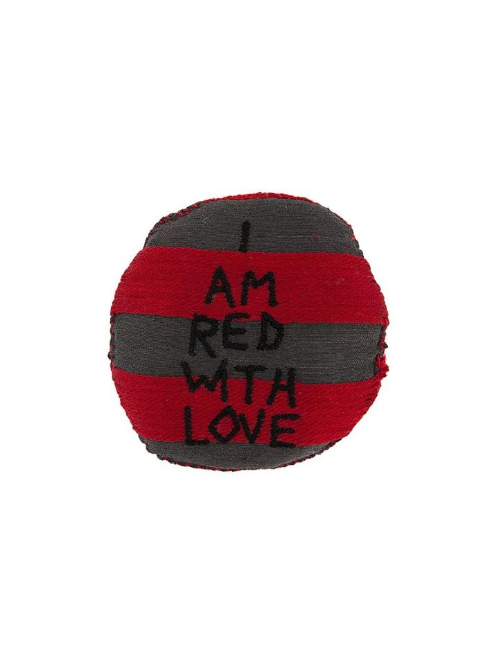 Ann Demeulemeester Blanche Striped Brooch, Men's, Red