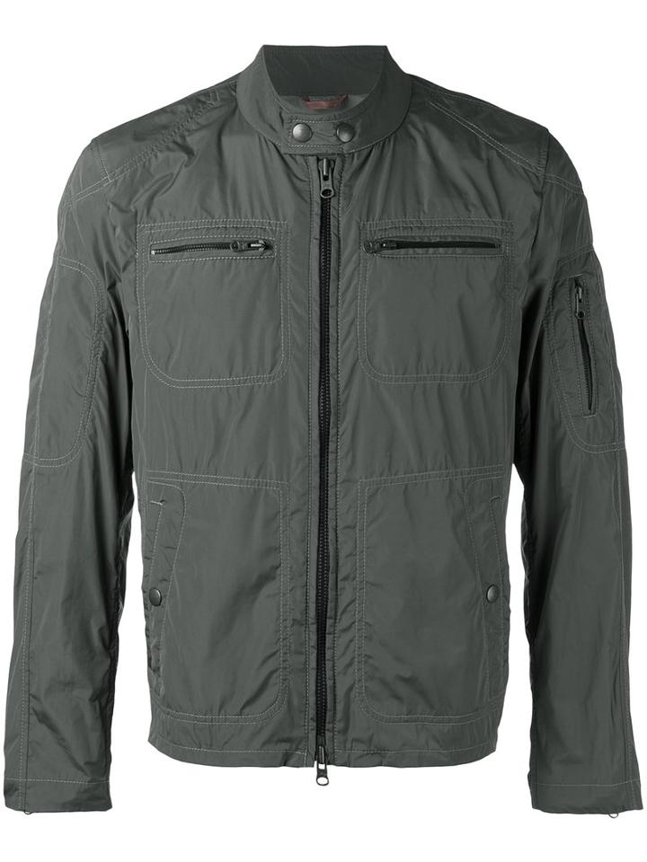 Fay Zip Pocket Jacket, Men's, Size: Xl, Green, Polyester/polyamide