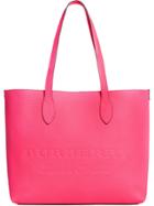 Burberry Logo Embossed Tote - Pink & Purple