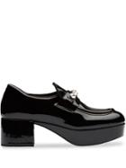 Miu Miu Crystal Embellished Platform Loafers - Black