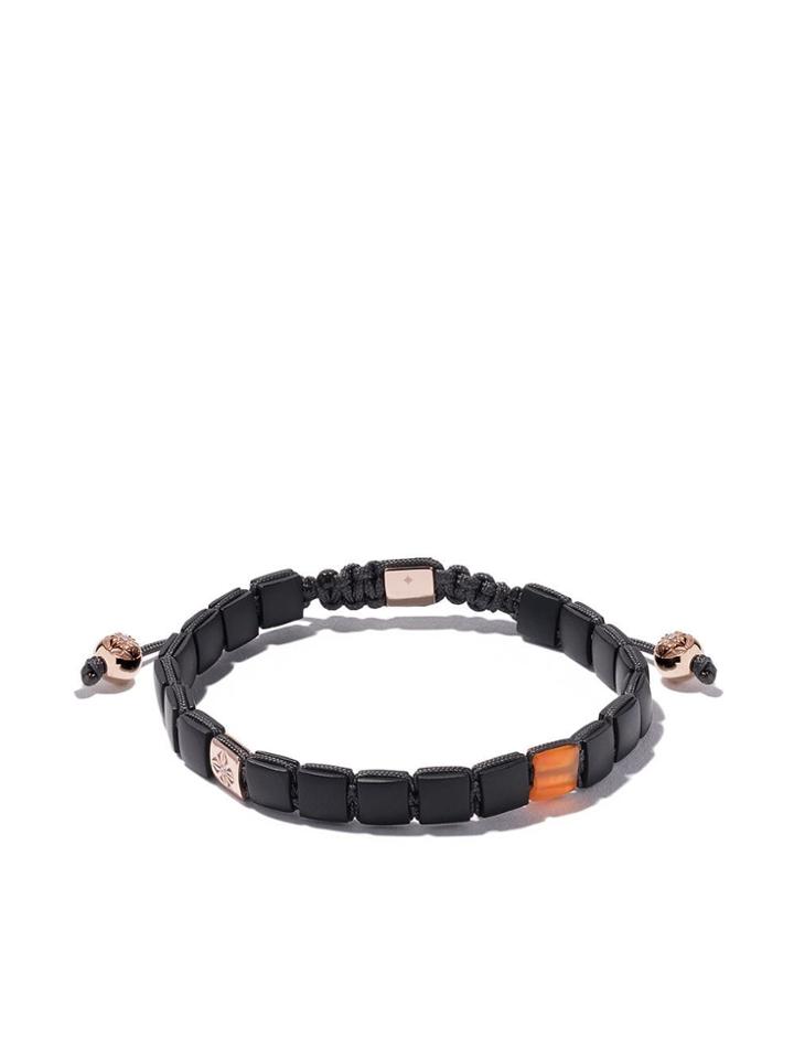 Shamballa Jewels 18kt Rose Gold Lock Bracelet - Black