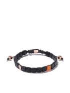 Shamballa Jewels 18kt Rose Gold Lock Bracelet - Black