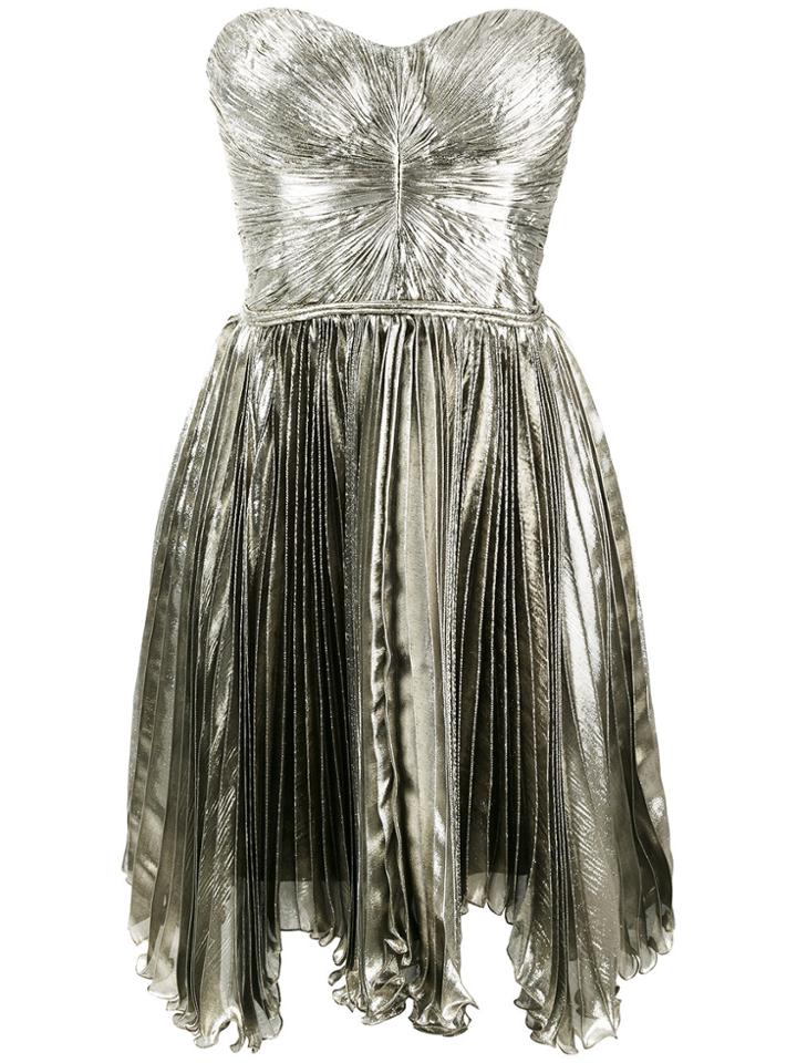 Maria Lucia Hohan Loli Pleated Bandeau Dress - Metallic