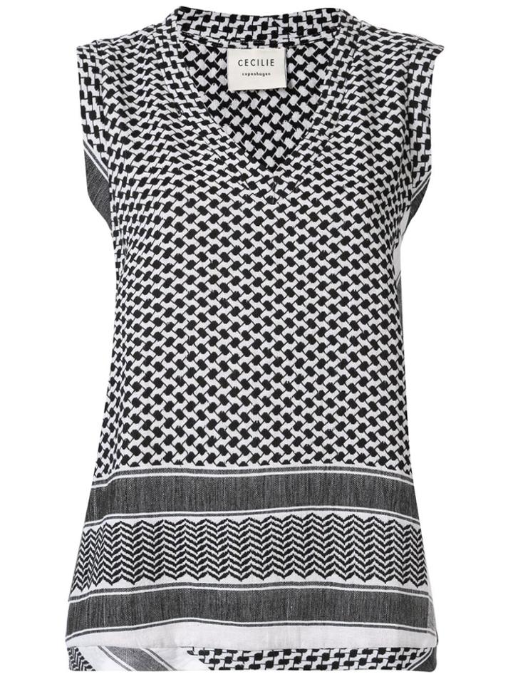 Cecilie Copenhagen Sleeveless V-neck Top - Black