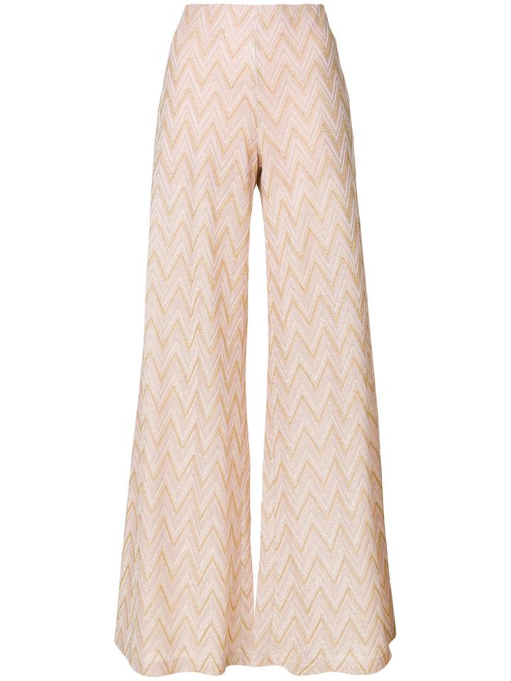 M Missoni Embroidered Flared Trousers - Metallic