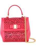 Salvatore Ferragamo Bow-detail Shoulder Bag, Women's, Red, Calf Leather