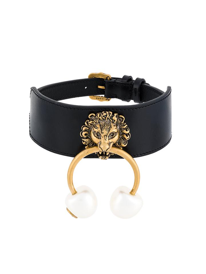 Gucci Lion Head Choker - Black