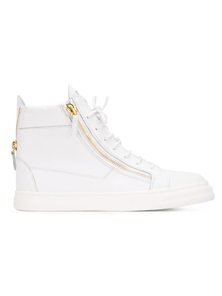 Giuseppe Zanotti Design Nolan Hi-top Sneakers, Men's, Size: 40, White, Leather/rubber