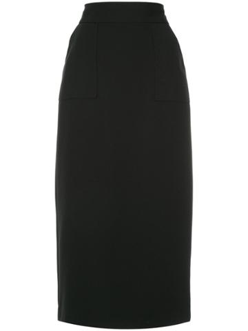 Clane Classic Fitted Pencil Skirt - Black