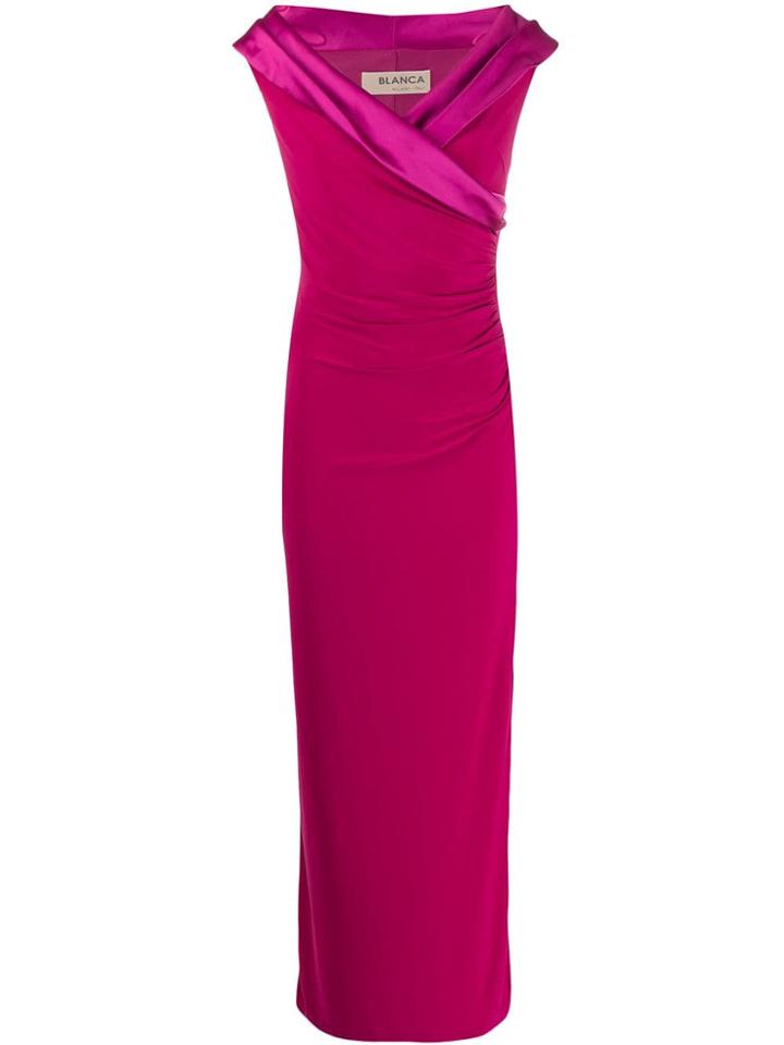 Blanca Fitted Evening Dress - Pink