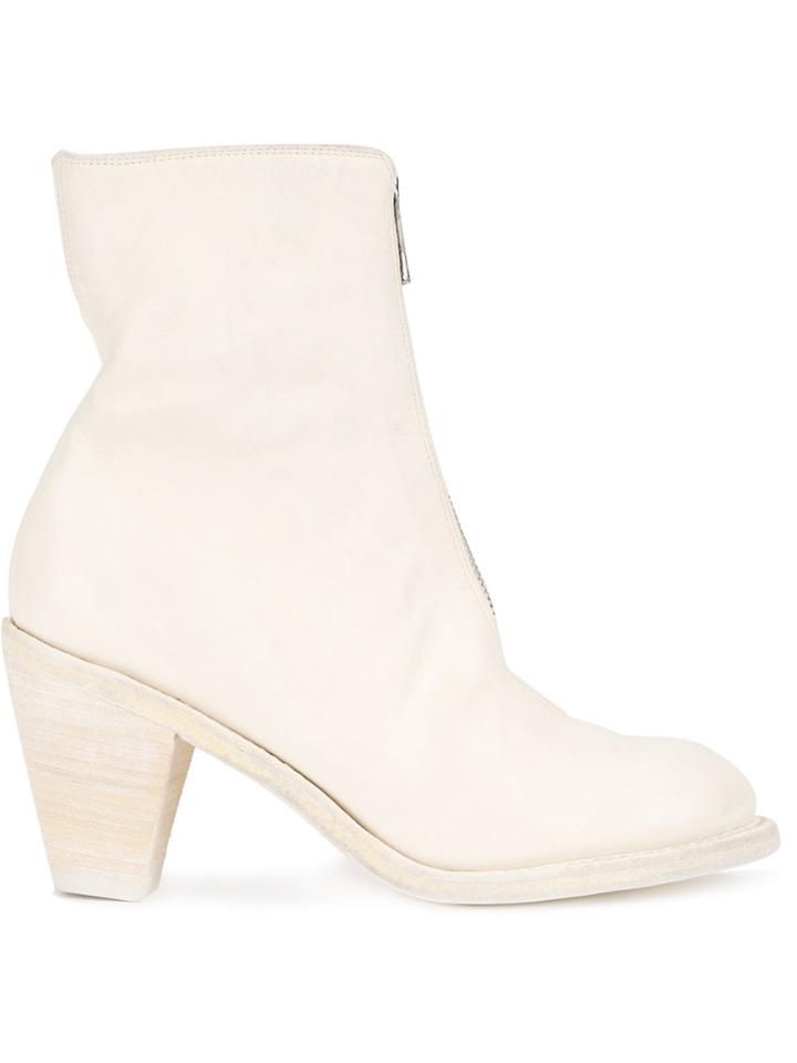 Guidi Heeled Zip-up Boots - White