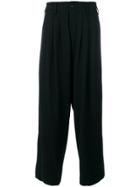 Yohji Yamamoto Pleated Front Wide-leg Trousers - Black