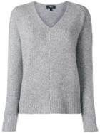 Theory V-neck Knitted Sweater - Grey