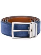 Santoni - Classic Belt - Men - Suede - 110, Blue, Suede