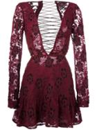 For Love And Lemons 'jolene' Dress, Women's, Size: Medium, Red, Nylon/polyester/spandex/elastane