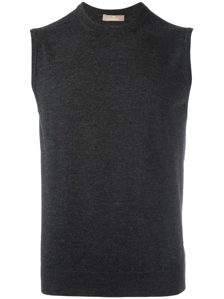 Cruciani Sleeveless Jumper, Men's, Size: 52, Grey, Wool