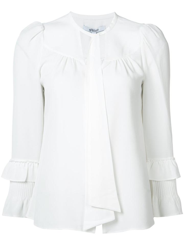 Derek Lam 10 Crosby - Neck Tie Blouse - Women - Silk/acetate - 8, White, Silk/acetate