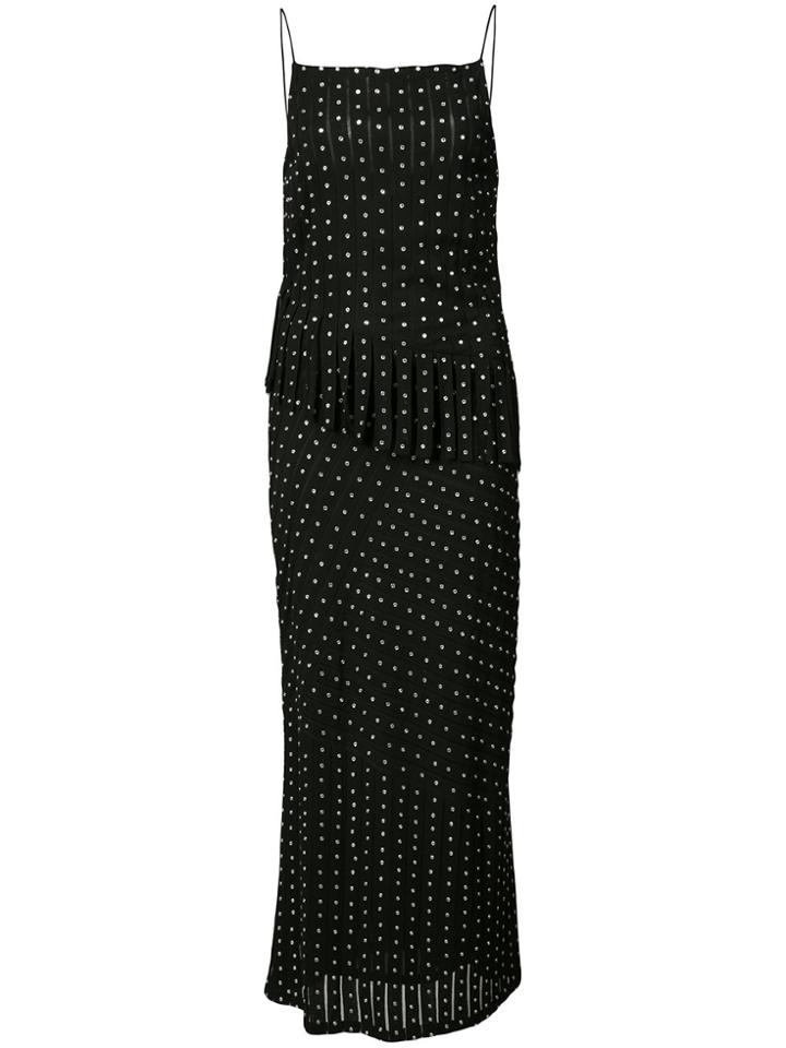 Nicole Miller Studded Panel Midi Dress - Black