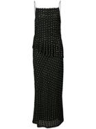 Nicole Miller Studded Panel Midi Dress - Black