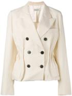 Dries Van Noten Double-breasted Jacket, Women's, Size: 36, White, Cotton/linen/flax